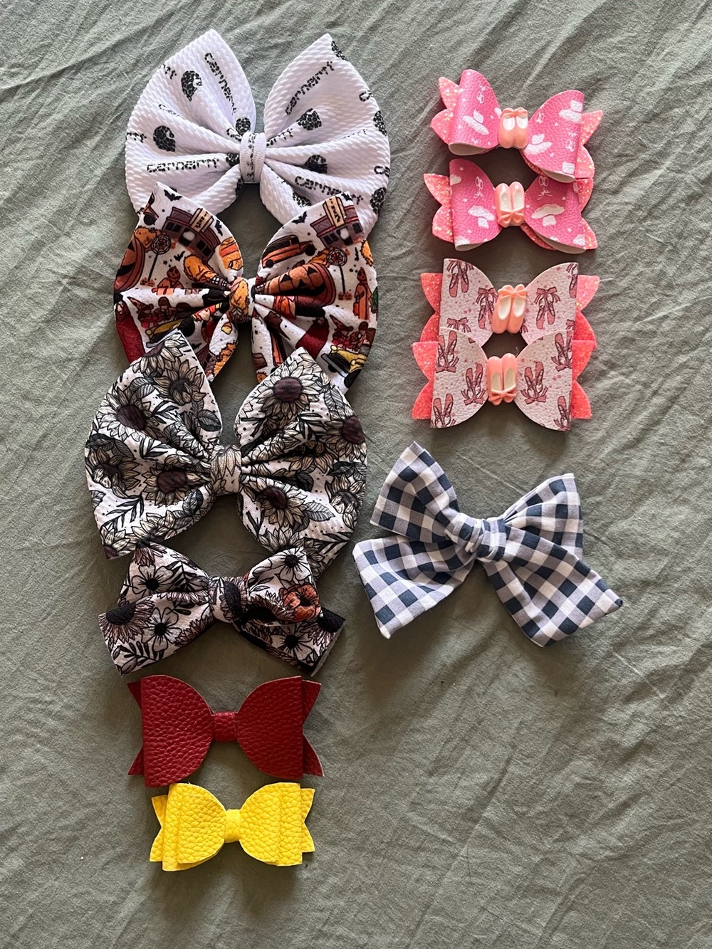 Handmade Kids Bow Hair Clip Set - Multicolor Assorted Bows